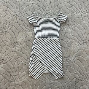 1. State Black and White Striped Mini Dress